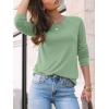 imageAUTOMET Womens Long Sleeve Crewneck Shirts Fall Winter Casual Work Tops Loose Fit Clothes Trendy Basic Outfits 2025Light Green
