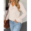 imageAUTOMET Womens Long Sleeve Shirt Fall Fashion 2025 V Neck Sweater Tunic Tops Dressy Casual Work Blouse Trendy Winter ClothingApricot
