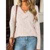 imageAUTOMET Womens Long Sleeve Shirt Fall Fashion 2025 V Neck Sweater Tunic Tops Dressy Casual Work Blouse Trendy Winter ClothingApricot