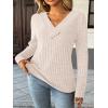 imageAUTOMET Womens Long Sleeve Shirt Fall Fashion 2025 V Neck Sweater Tunic Tops Dressy Casual Work Blouse Trendy Winter ClothingApricot