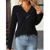 imageAUTOMET Womens Long Sleeve Shirt Fall Fashion 2025 V Neck Sweater Tunic Tops Dressy Casual Work Blouse Trendy Winter ClothingBlack
