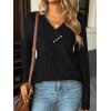 imageAUTOMET Womens Long Sleeve Shirt Fall Fashion 2025 V Neck Sweater Tunic Tops Dressy Casual Work Blouse Trendy Winter ClothingBlack