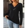 imageAUTOMET Womens Long Sleeve Shirt Fall Fashion 2025 V Neck Sweater Tunic Tops Dressy Casual Work Blouse Trendy Winter ClothingBlack