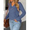 imageAUTOMET Womens Long Sleeve Shirt Fall Fashion 2025 V Neck Sweater Tunic Tops Dressy Casual Work Blouse Trendy Winter ClothingBlue