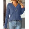 imageAUTOMET Womens Long Sleeve Shirt Fall Fashion 2025 V Neck Sweater Tunic Tops Dressy Casual Work Blouse Trendy Winter ClothingBlue