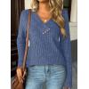 imageAUTOMET Womens Long Sleeve Shirt Fall Fashion 2025 V Neck Sweater Tunic Tops Dressy Casual Work Blouse Trendy Winter ClothingBlue