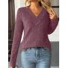 imageAUTOMET Womens Long Sleeve Shirt Fall Fashion 2025 V Neck Sweater Tunic Tops Dressy Casual Work Blouse Trendy Winter ClothingBurgundy