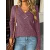 imageAUTOMET Womens Long Sleeve Shirt Fall Fashion 2025 V Neck Sweater Tunic Tops Dressy Casual Work Blouse Trendy Winter ClothingBurgundy