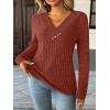 imageAUTOMET Womens Long Sleeve Shirt Fall Fashion 2025 V Neck Sweater Tunic Tops Dressy Casual Work Blouse Trendy Winter ClothingCaramel
