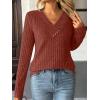 imageAUTOMET Womens Long Sleeve Shirt Fall Fashion 2025 V Neck Sweater Tunic Tops Dressy Casual Work Blouse Trendy Winter ClothingCaramel