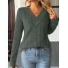 imageAUTOMET Womens Long Sleeve Shirt Fall Fashion 2025 V Neck Sweater Tunic Tops Dressy Casual Work Blouse Trendy Winter ClothingGreen