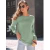 imageAUTOMET Womens Long Sleeve Shirts 2025 Fall Loose Fit Tops Solid Color Oversized Basic Tees Business Casual OutfitsBean Green