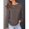 imageAUTOMET Womens Long Sleeve Shirts 2025 Fall Loose Fit Tops Solid Color Oversized Basic Tees Business Casual OutfitsCoffee Gray