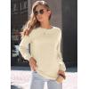 imageAUTOMET Womens Long Sleeve Shirts 2025 Fall Loose Fit Tops Solid Color Oversized Basic Tees Business Casual OutfitsCream