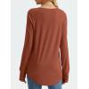 imageAUTOMET Womens Long Sleeve Shirts Crew Neck Casual Tshirts Fall Fashion Tops Loose Fit Lightweight Y2k Outfits ClothesRust