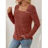 imageAUTOMET Womens Long Sleeve Shirts Fall Tops Fashion Outfits 2025 Asymmetric Square Neck Sweaters Dressy Casual Tunic ClothesCaramel