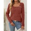 imageAUTOMET Womens Long Sleeve Shirts Fall Tops Fashion Outfits 2025 Asymmetric Square Neck Sweaters Dressy Casual Tunic ClothesCaramel