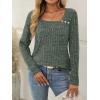 imageAUTOMET Womens Long Sleeve Shirts Fall Tops Fashion Outfits 2025 Asymmetric Square Neck Sweaters Dressy Casual Tunic ClothesGreen