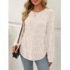 imageAUTOMET Womens Long Sleeve Shirts Fall Tops Tunic Fashion Outfits 2025 Dressy Casual Loose Fit Sweater Clothes Curved HemApricot
