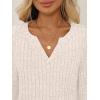 imageAUTOMET Womens V Neck Long Sleeve Shirts Casual Lightweight Tunic Sweaters Fall Fashion Tops Trendy Dressy Clothes 2025Apricot