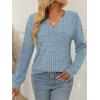 imageAUTOMET Womens V Neck Long Sleeve Shirts Casual Lightweight Tunic Sweaters Fall Fashion Tops Trendy Dressy Clothes 2025Blue