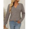 imageAUTOMET Womens V Neck Long Sleeve Shirts Casual Lightweight Tunic Sweaters Fall Fashion Tops Trendy Dressy Clothes 2025Coffee