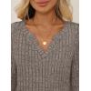 imageAUTOMET Womens V Neck Long Sleeve Shirts Casual Lightweight Tunic Sweaters Fall Fashion Tops Trendy Dressy Clothes 2025Coffee