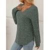 imageAUTOMET Womens V Neck Long Sleeve Shirts Casual Lightweight Tunic Sweaters Fall Fashion Tops Trendy Dressy Clothes 2025Green