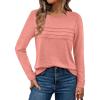 imageAUTOMET Long Sleeve Shirts for Women Pleated Dressy Casual Business Blouses Trendy Fashion Tunic Basic TopsCoral