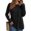 imageAUTOMET Womens Long Sleeve Crewneck Shirts Fall Winter Casual Work Tops Loose Fit Clothes Trendy Basic Outfits 2025Black