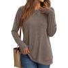 imageAUTOMET Womens Long Sleeve Crewneck Shirts Fall Winter Casual Work Tops Loose Fit Clothes Trendy Basic Outfits 2025Coffee Grey