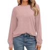 imageAUTOMET Womens Long Sleeve Shirts 2025 Fall Loose Fit Tops Solid Color Oversized Basic Tees Business Casual OutfitsPink