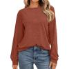 imageAUTOMET Womens Long Sleeve Shirts 2025 Fall Loose Fit Tops Solid Color Oversized Basic Tees Business Casual OutfitsRust