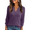 imageAUTOMET Womens V Neck Long Sleeve Shirts Casual Lightweight Tunic Sweaters Fall Fashion Tops Trendy Dressy Clothes 2025Purple