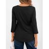 imageAUTOMET 34 Length Sleeve Womens Tops Casual Top Pleated Tunic Loose Fit Shirts Women Blouses Fall Outfits 2025Black