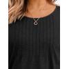 imageAUTOMET 34 Length Sleeve Womens Tops Casual Top Pleated Tunic Loose Fit Shirts Women Blouses Fall Outfits 2025Black