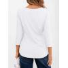 imageAUTOMET 34 Length Sleeve Womens Tops Casual Top Pleated Tunic Loose Fit Shirts Women Blouses Fall Outfits 2025White