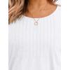 imageAUTOMET 34 Length Sleeve Womens Tops Casual Top Pleated Tunic Loose Fit Shirts Women Blouses Fall Outfits 2025White