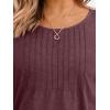 imageAUTOMET 34 Length Sleeve Womens Tops Casual Top Pleated Tunic Loose Fit Shirts Women Blouses Fall Outfits 2025Winered