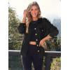 imageAUTOMET Fall Outfits for Women 2025 Fashion Clothes Winter Waffle Knit Clothing Oversized Button Down ShirtBlack