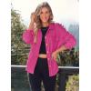 imageAUTOMET Fall Outfits for Women 2025 Fashion Clothes Winter Waffle Knit Clothing Oversized Button Down ShirtHotpink