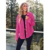 imageAUTOMET Fall Outfits for Women 2025 Fashion Clothes Winter Waffle Knit Clothing Oversized Button Down ShirtHotpink