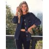 imageAUTOMET Fall Outfits for Women 2025 Fashion Clothes Winter Waffle Knit Clothing Oversized Button Down ShirtNavyblue