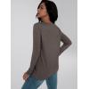 imageAUTOMET Long Sleeve Shirts for Women 2025 Fall Fashion Lace V Neck Loose Fit Casual Tops Trendy T Shirts Outfits ClothesCoffee Grey
