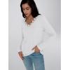 imageAUTOMET Long Sleeve Shirts for Women 2025 Fall Fashion Lace V Neck Loose Fit Casual Tops Trendy T Shirts Outfits ClothesWhite