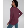 imageAUTOMET Long Sleeve Shirts for Women 2025 Fall Fashion Lace V Neck Loose Fit Casual Tops Trendy T Shirts Outfits ClothesWine Red