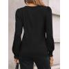 imageAUTOMET Long Sleeve Shirts for Women Business Casual Tops Dressy Blouses with Smocked CuffsBlack