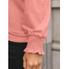 imageAUTOMET Long Sleeve Shirts for Women Business Casual Tops Dressy Blouses with Smocked CuffsCoral