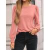 imageAUTOMET Long Sleeve Shirts for Women Business Casual Tops Dressy Blouses with Smocked CuffsCoral