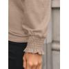 imageAUTOMET Long Sleeve Shirts for Women Business Casual Tops Dressy Blouses with Smocked CuffsKhaki